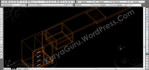 autocad wireframe credenza