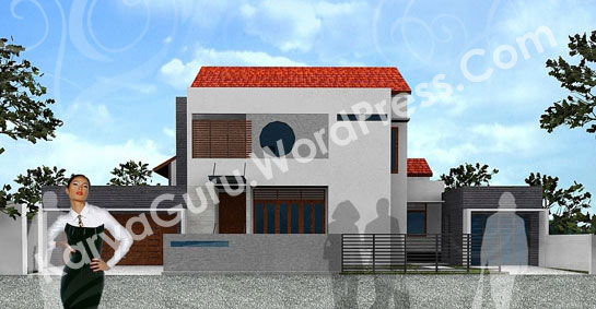 3D Modeling Desain Rumah Tinggal Bertingkat 2 Lantai