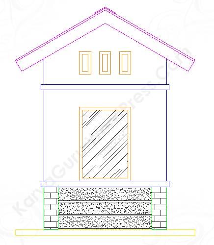 Tampak Kanan AutoCAD Pos Jaga
