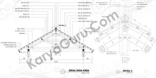 Gambar LKS AutoCAD Detail Kuda-Kuda