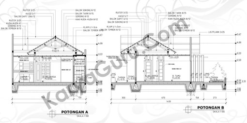 Gambar LKS AutoCAD Potongan