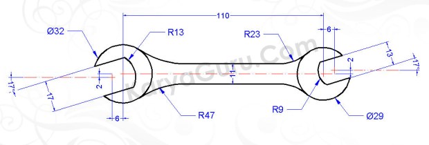 ebook latihan autocad membuat kunci pas