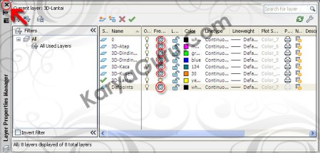 Freeze Layer AutoCAD