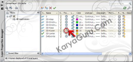 Layer 3D Kusen AutoCAD
