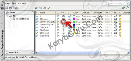 Layer 3D Batu AutoCAD