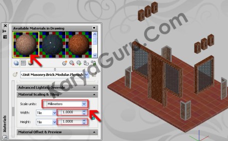 Scaling & Tiling - Material Batu Alam AutoCAD