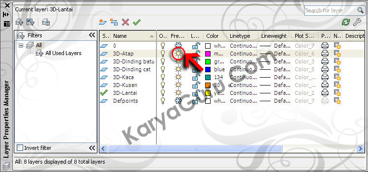 23. Layer 3D Atap AutoCAD