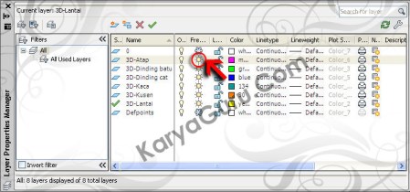 Layer 3D Atap AutoCAD