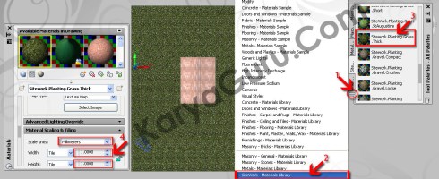 Material Apply to Object Rumput AutoCAD