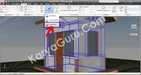 Full Shadows AutoCAD
