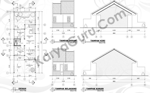 Tutorial AutoCAD Gambar Denah Tampak Rumah Tinggal