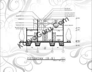 potongan b-b rumah tinggal