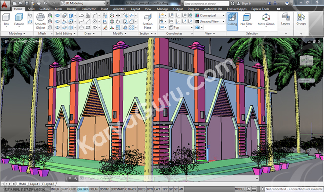 kursus 3d model autocad