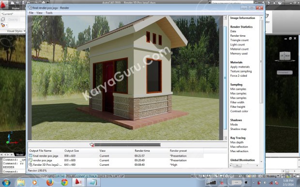 Proses Render Autocad 2010 - akhir