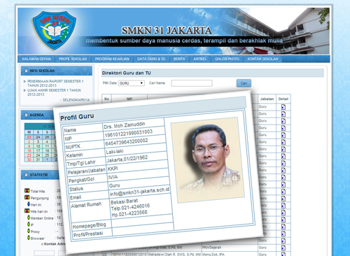 Data Profil Guru dan TU online smkn 31 jakarta