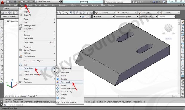 11 Tutorial AutoCAD Pisau Crusher - Visual Style Concept
