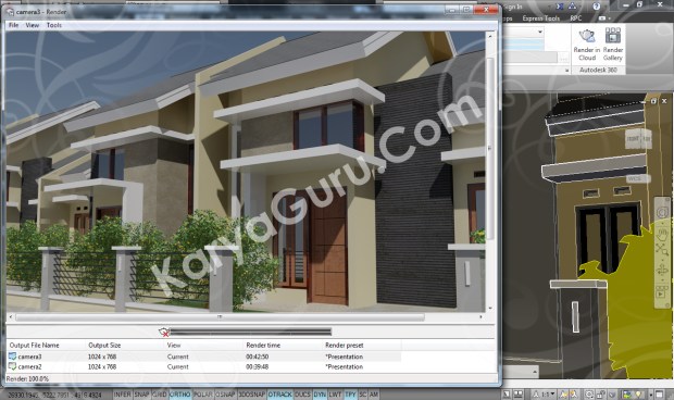 Kursus AutoCAD 3D Rendering Perumahan Modern Camera 3