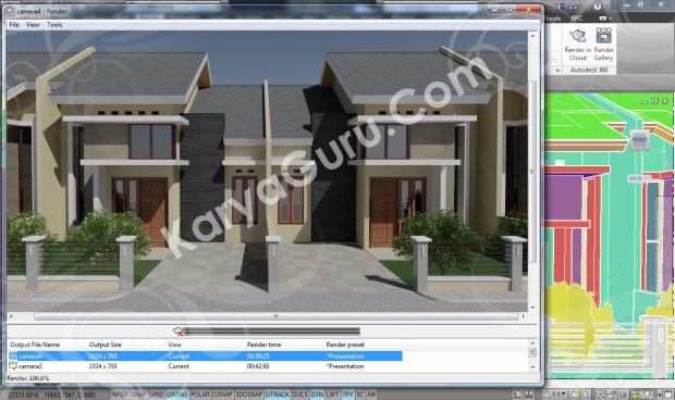 Kursus AutoCAD 3D Rendering Perumahan Modern Camera 4
