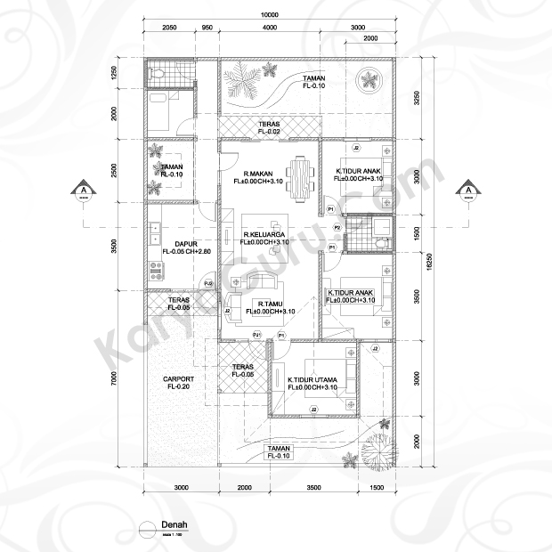 Kursus Denah AutoCAD 2D Arsitektur Hotel Ibis Tamarin