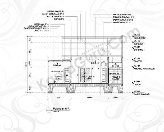 Kursus Potongan AutoCAD 2D Arsitektur Hotel Ibis Tamarin