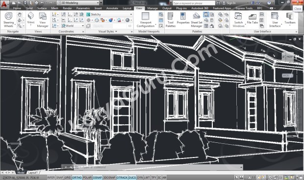 Rumah Minimalis AutoCAD Sketchy Camera 2