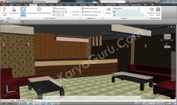 visual style realistic autocad interior design
