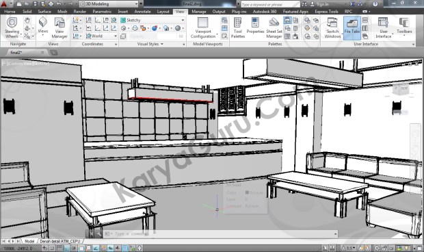 visual style sketchy autocad interior design