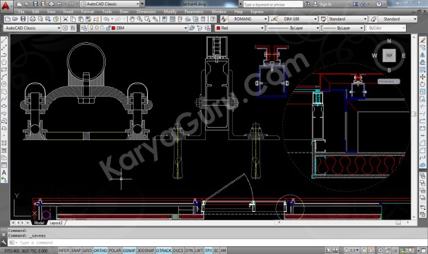 kursus autocad aluminium profile