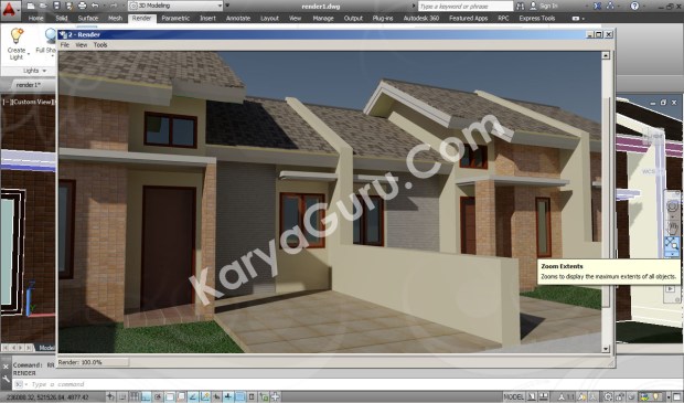 screnshoot 3d autocad rendering