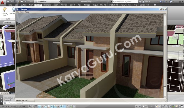 screnshoot 3d rendering autocad