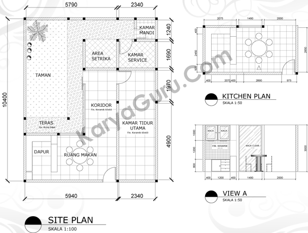 materi kursus autocad interior desain kitchen