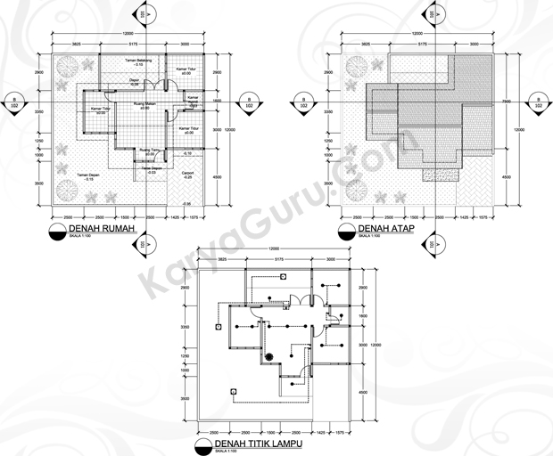 Materi Kursus Denah Atap Titik Lampu