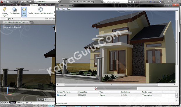 autocad 3d rendering architecture design camera 1