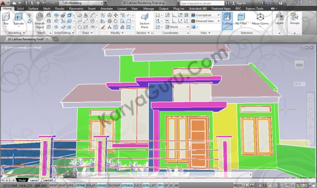 kursus autocad 3d modeling rumah minimalis camera 3