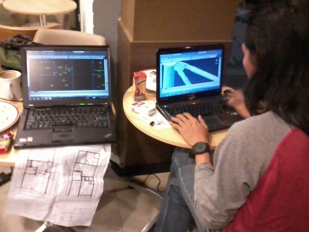 Kursus AutoCAD outdoor 3D Tower di KFC Margonda Depok Jawa Barat