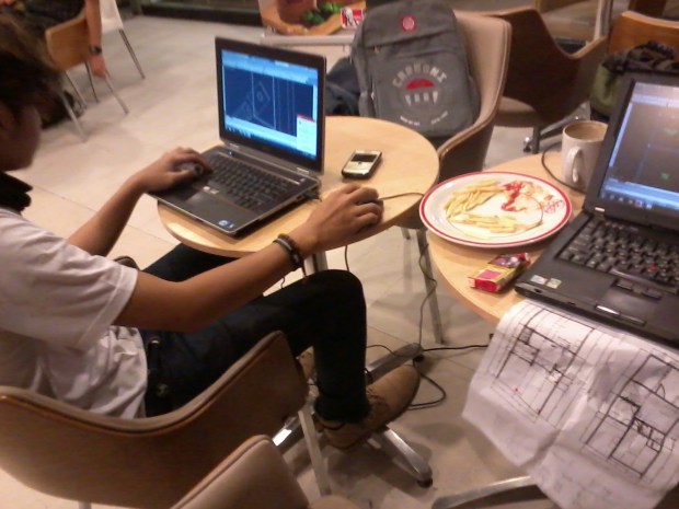 Kursus AutoCAD outdoor 3D Tower di KFC MargondaDepok JawaBarat