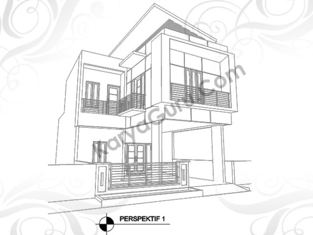 perspektif rumah minimalis 2 lantai