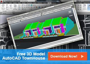 Free 3D Model AutoCAD TownHouse Minimalis
