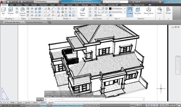 3D AutoCAD Sketchy Rumah Tinggal 2 Lantai - Camera5