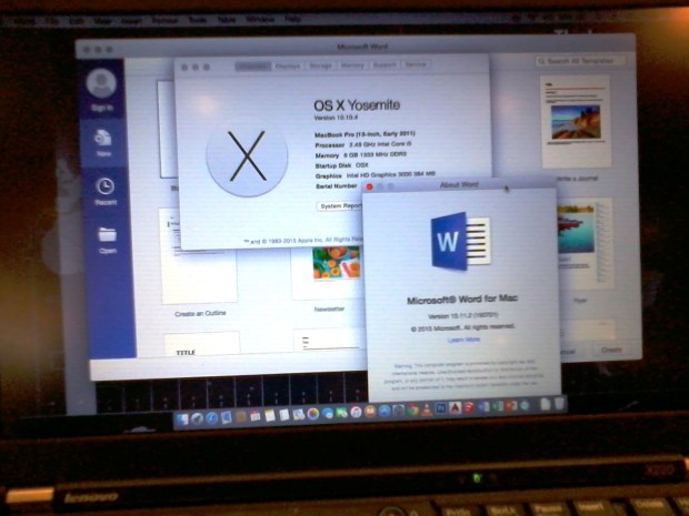 Intel HD3000 Hackintosh 10.10.4 Yosemite Lenovo Thinkpad X220