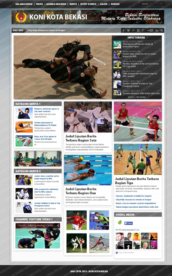 Konsep Desain Web Koni Kota Bekasi