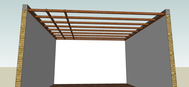 pemasangan rangka tengah plafond kaso 5x7