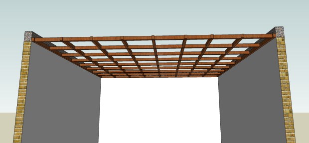 pemasangan rangka tengah plafond kaso 5x7