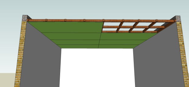 pemasangan triplek pada rangka plafond