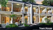 Desain TownHouse AutoCAD 3D Modeling Render + Photoshop Image Editing