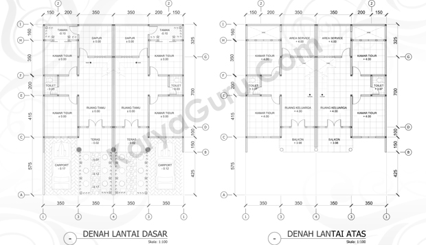 Kursus Belajar AutoCAD Depok Denah 2 Lantai