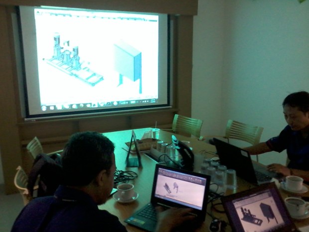 Training AutoCAD 3D Mechanical Booster Panel Grundfos Pompa di Intirub Business Park Cililitan Halim