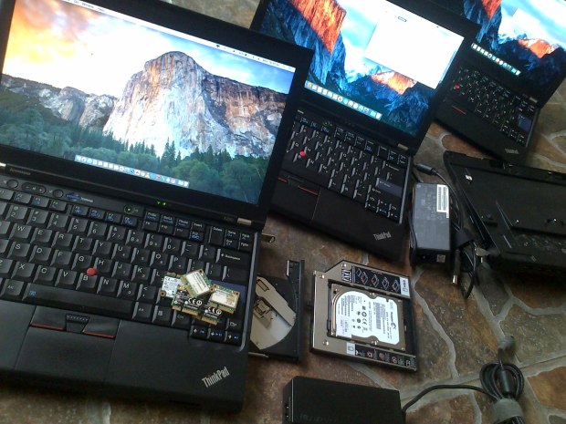 Jasa Modifikasi Install Hackintosh DualBooting Mac OSX Elcapitan : Yosemite + Windows 7 Professional Original Lenovo Thinkpad X220 Working WifiCard Ultrabay DVD-RW HardDisk Docking