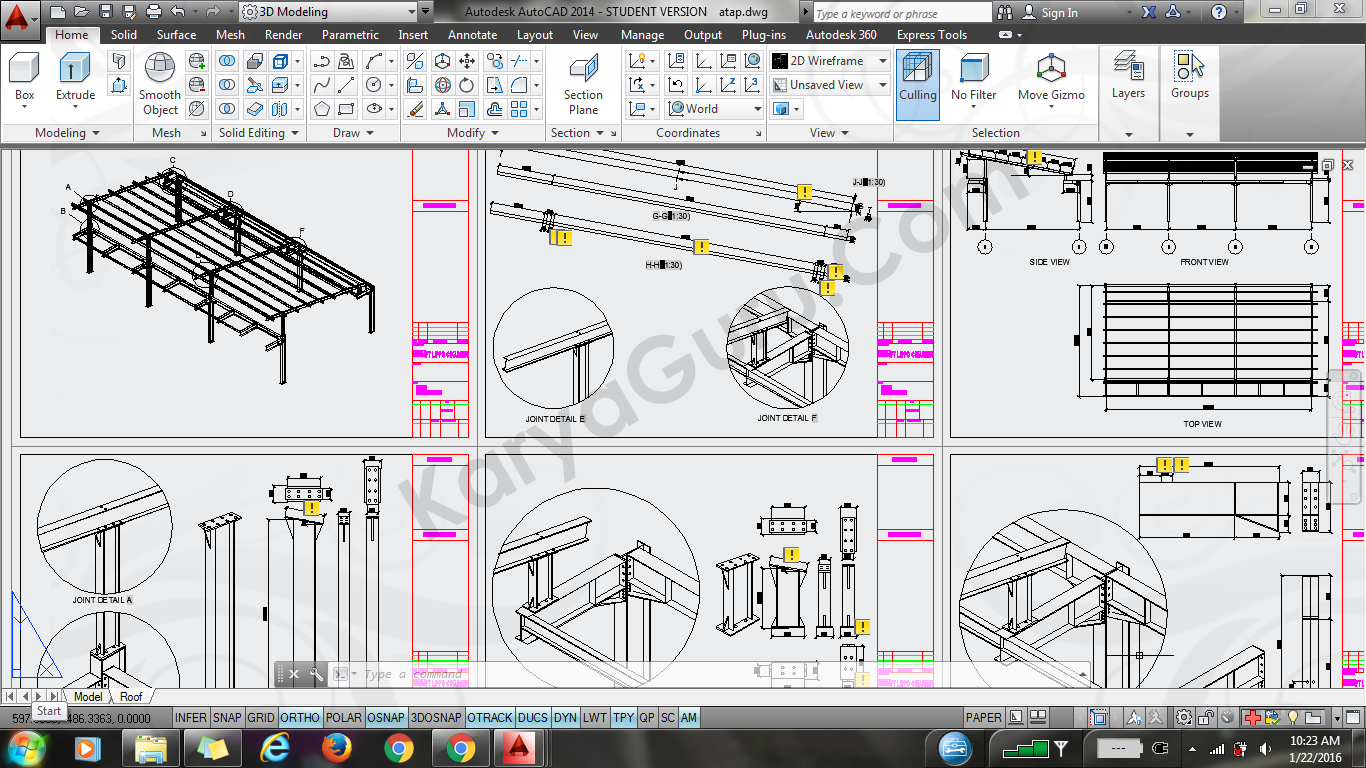 struktur atap baja cartenz