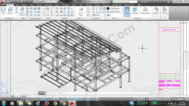 struktur baja autocad office cartenz